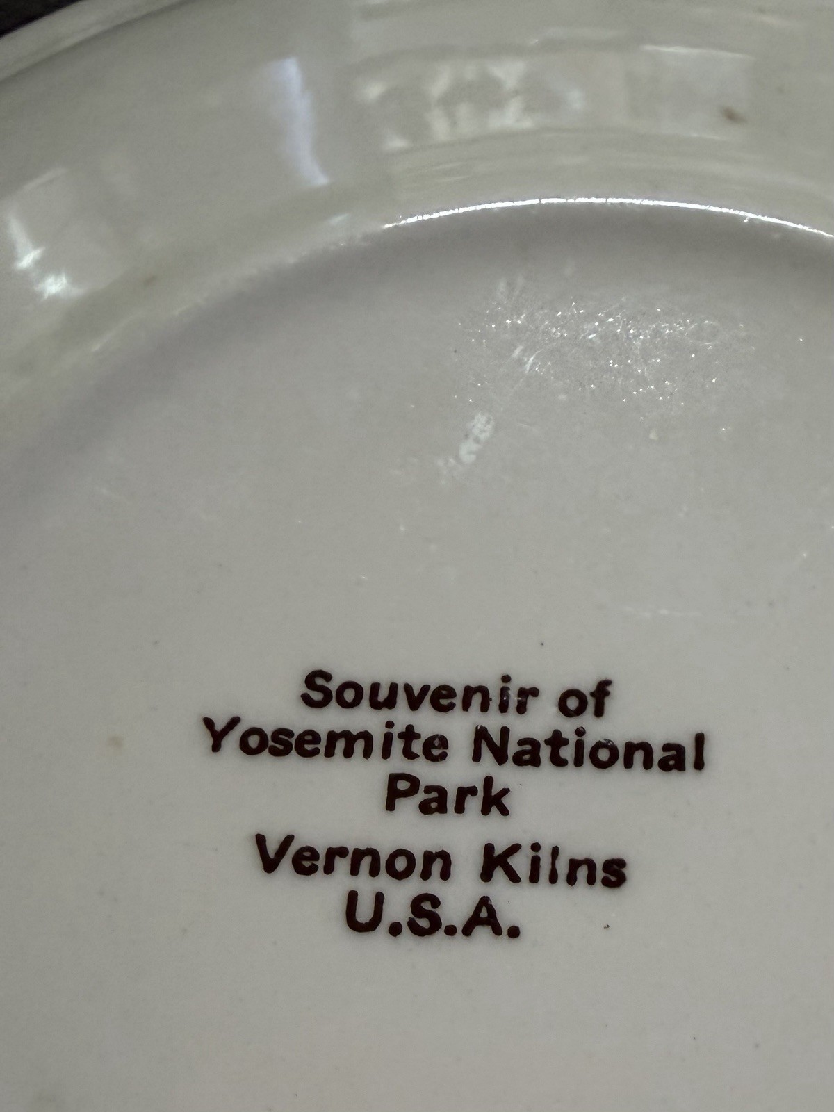 Vernon Kilns Yosemite National Park California Souvenir Decorative Plate