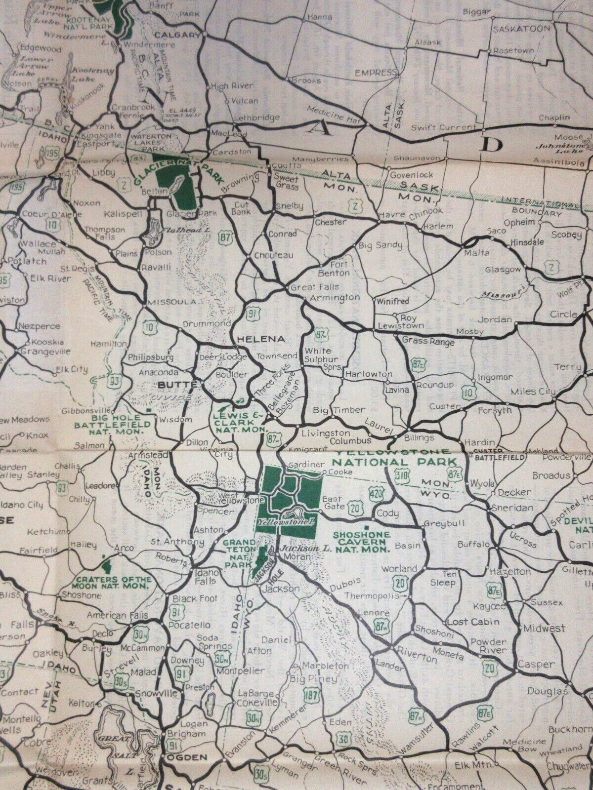 Vintage Yosemite Yellowstone Grand Canyon Map So Cal Auto Club Los Angeles 1930s