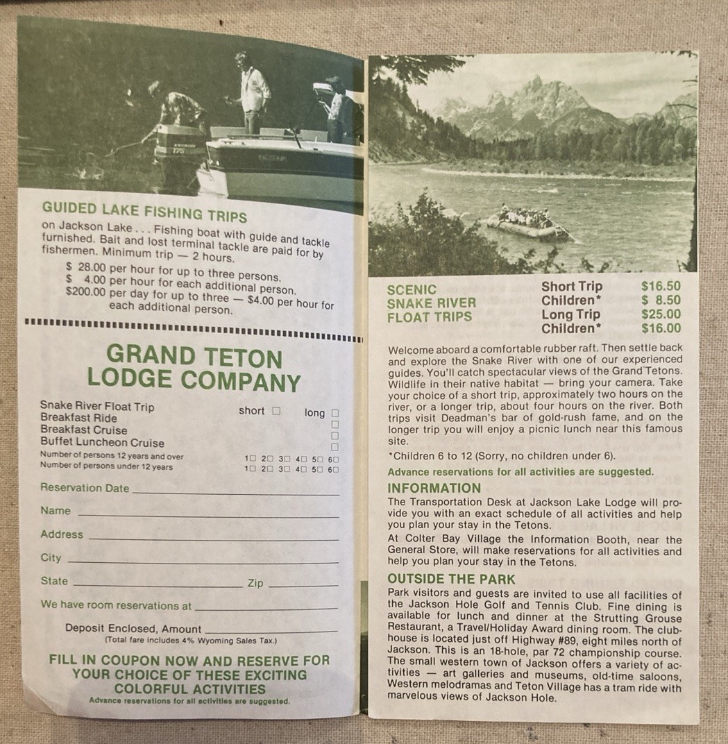 Grand Teton Lodge Company National Park Vintage Booklet 1983