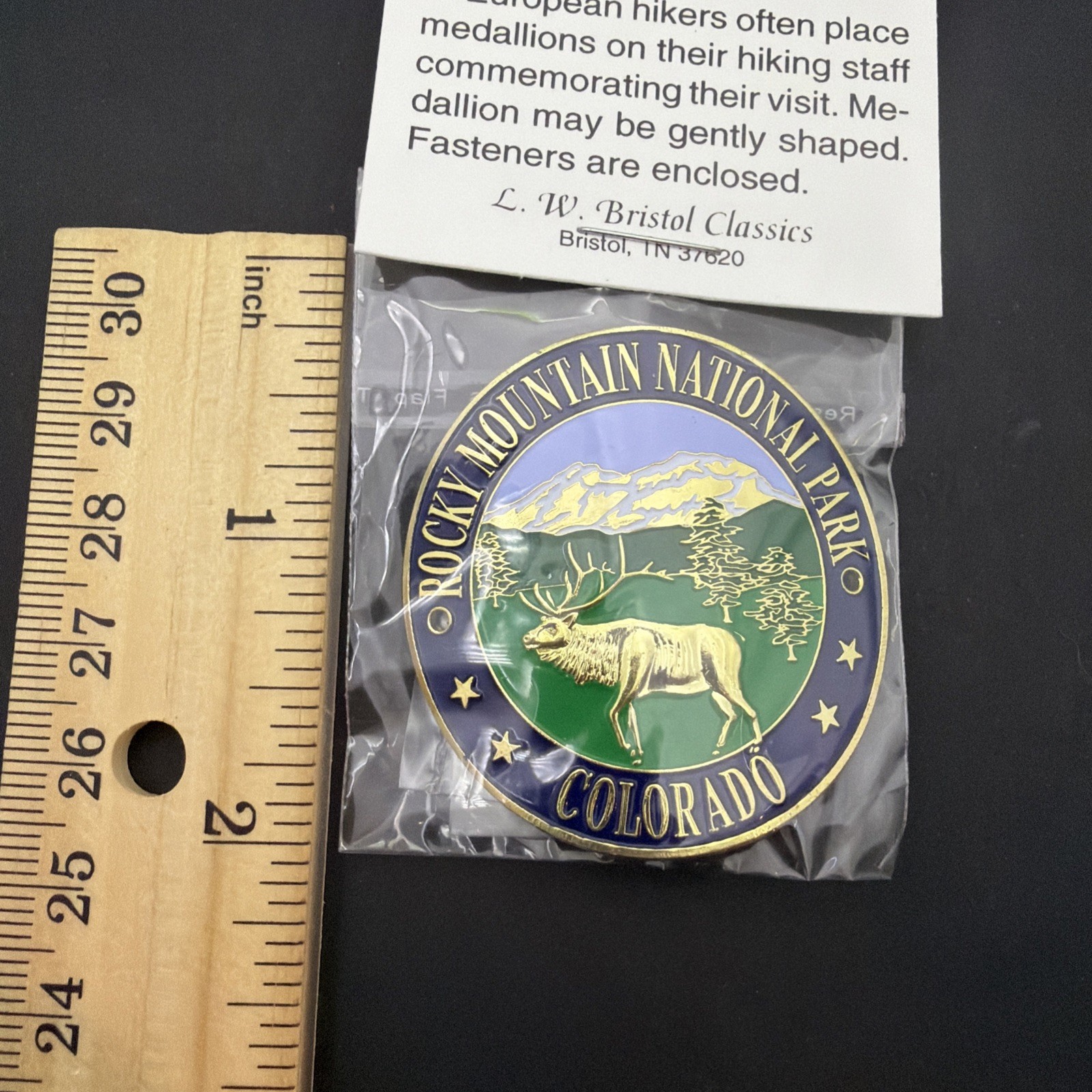 Rocky Mountain National Parks Colorado Hiking Staff Medallion Badge Mount NEW
