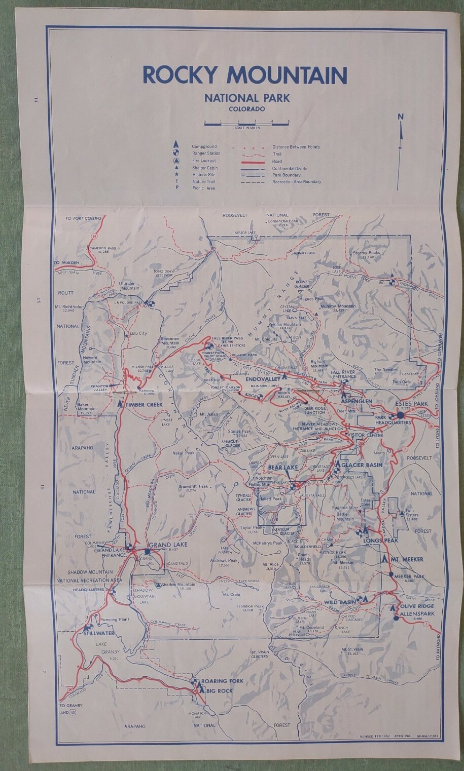 Rocky Mountain National Park 1963 Booklet Map