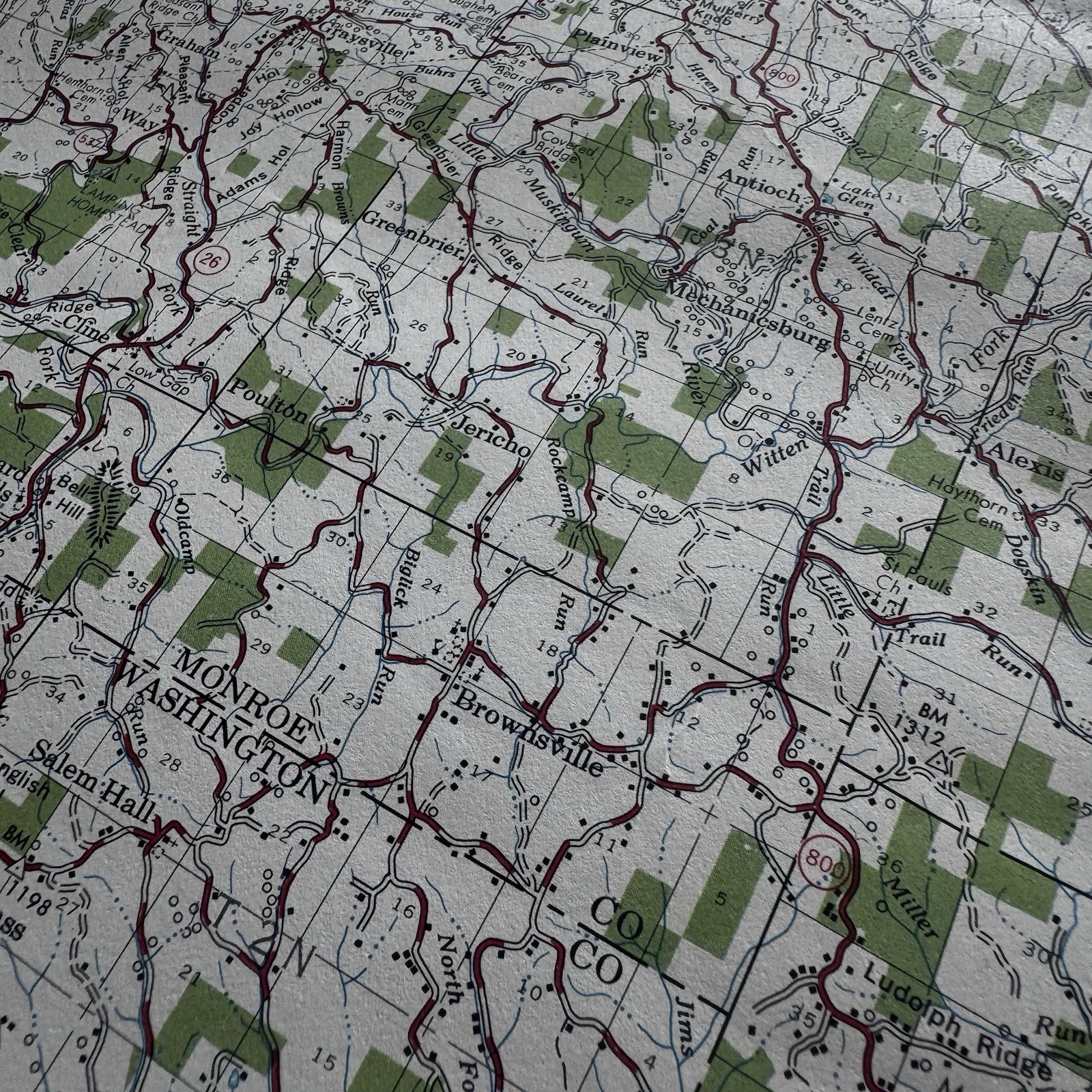 Vintage 1975 Wayne National Forest Ohio Map Marietta Unit USDA Forest Service