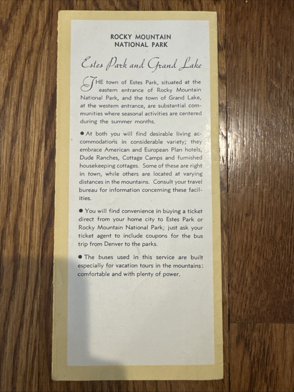 1930s Rocky Mountain National Park Motor Company Travel Brochure – Vintage