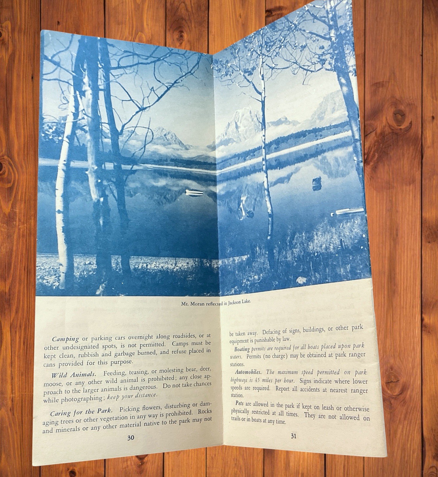 Grand Teton National Park Wyoming Brochure with Map 1958 US Dept of the Interior