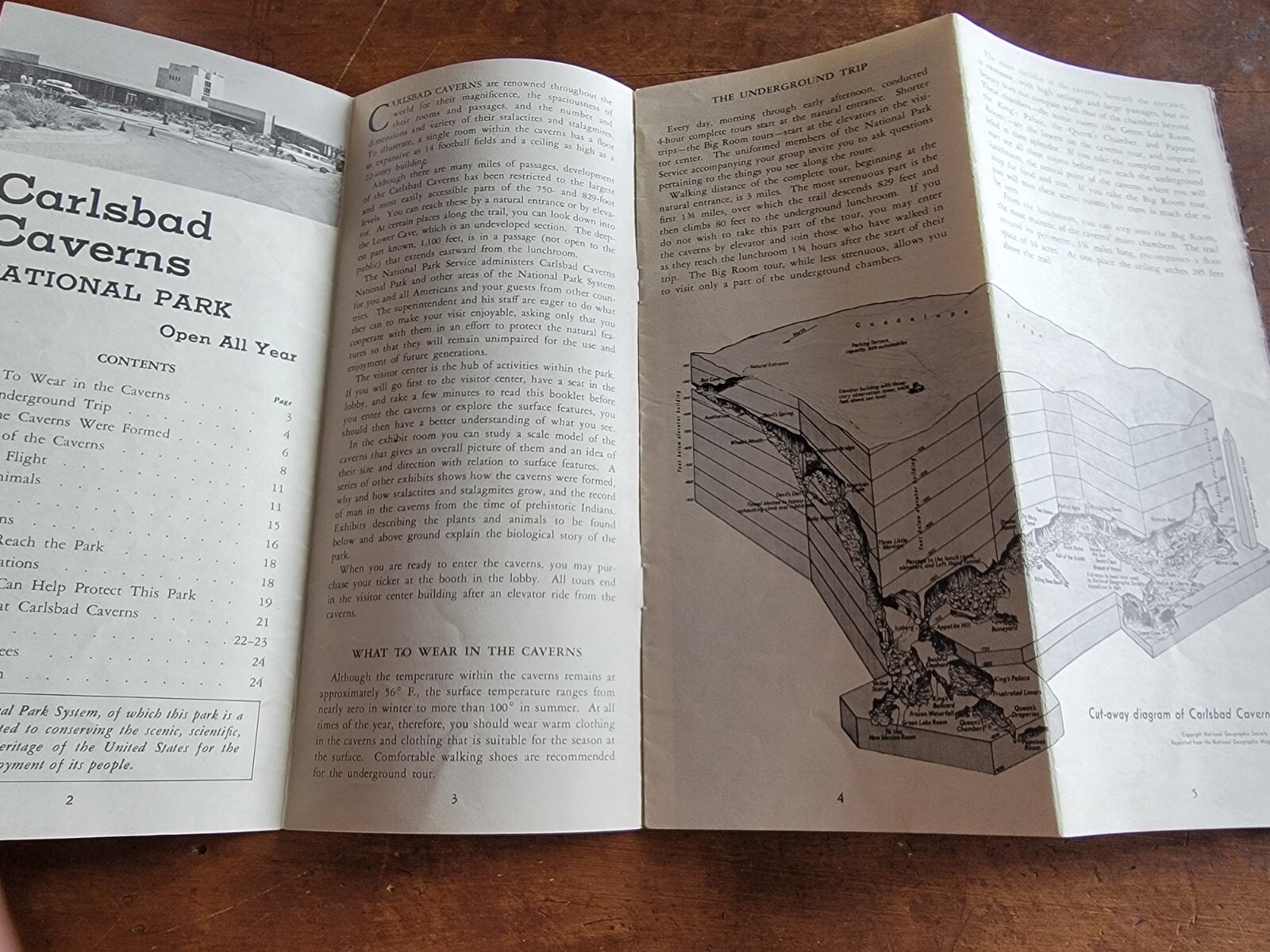 Carlsbad Caverns National Park, New Mexico VINTAGE 1963 Travel Brochure