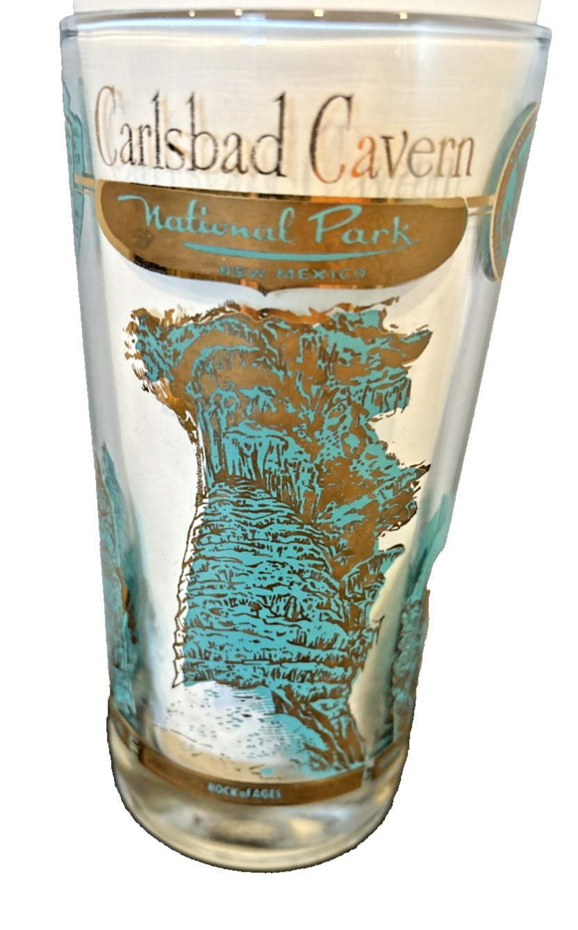 10 Carlsbad Caverns National Park Real Photo Postcards Vntg. Glass Drink Tumbler