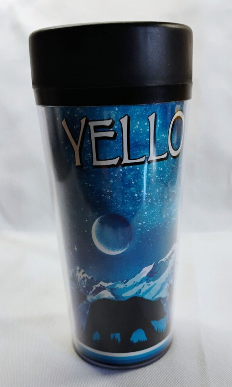 Yellowstone National Park Souvenir Travel Cup Wolf Elk Bear Bison Starry Night