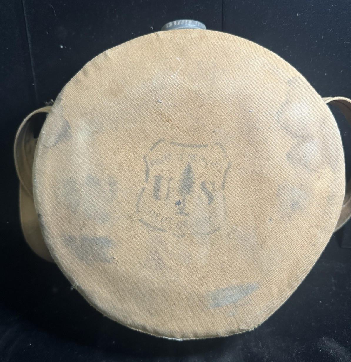 Vintage USFS Boyco Canvas Canteen U.S. Forest Service Round Water Bottle w/strap
