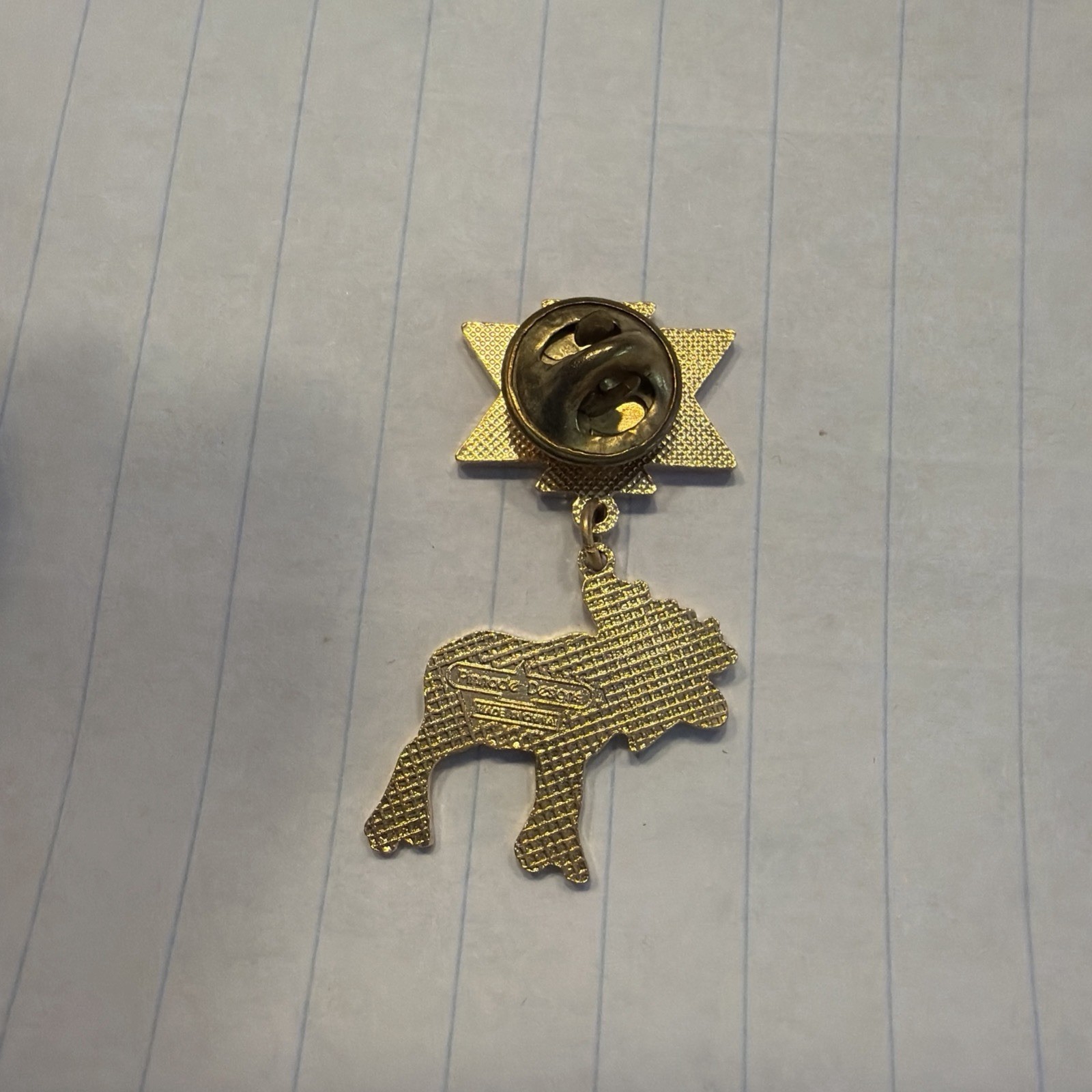 Grand Teton National Park Vintage Pin With Dangling Moose