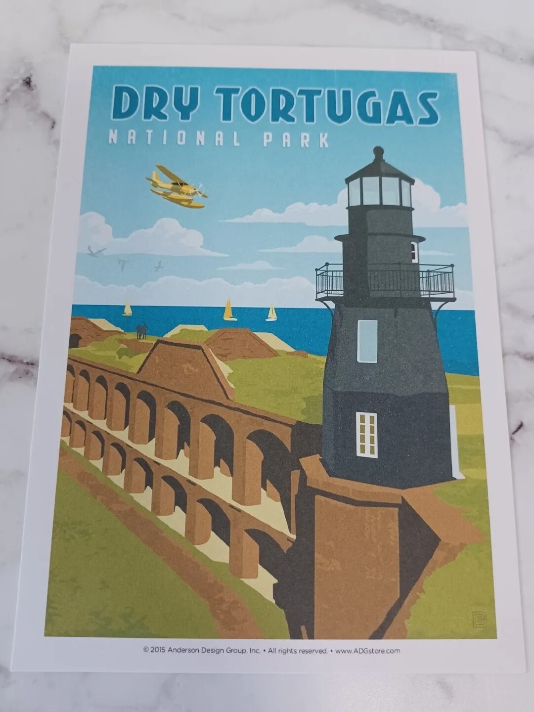 Dry Tortugas National Parks 100th Anniversary Illustrated Print Post Card