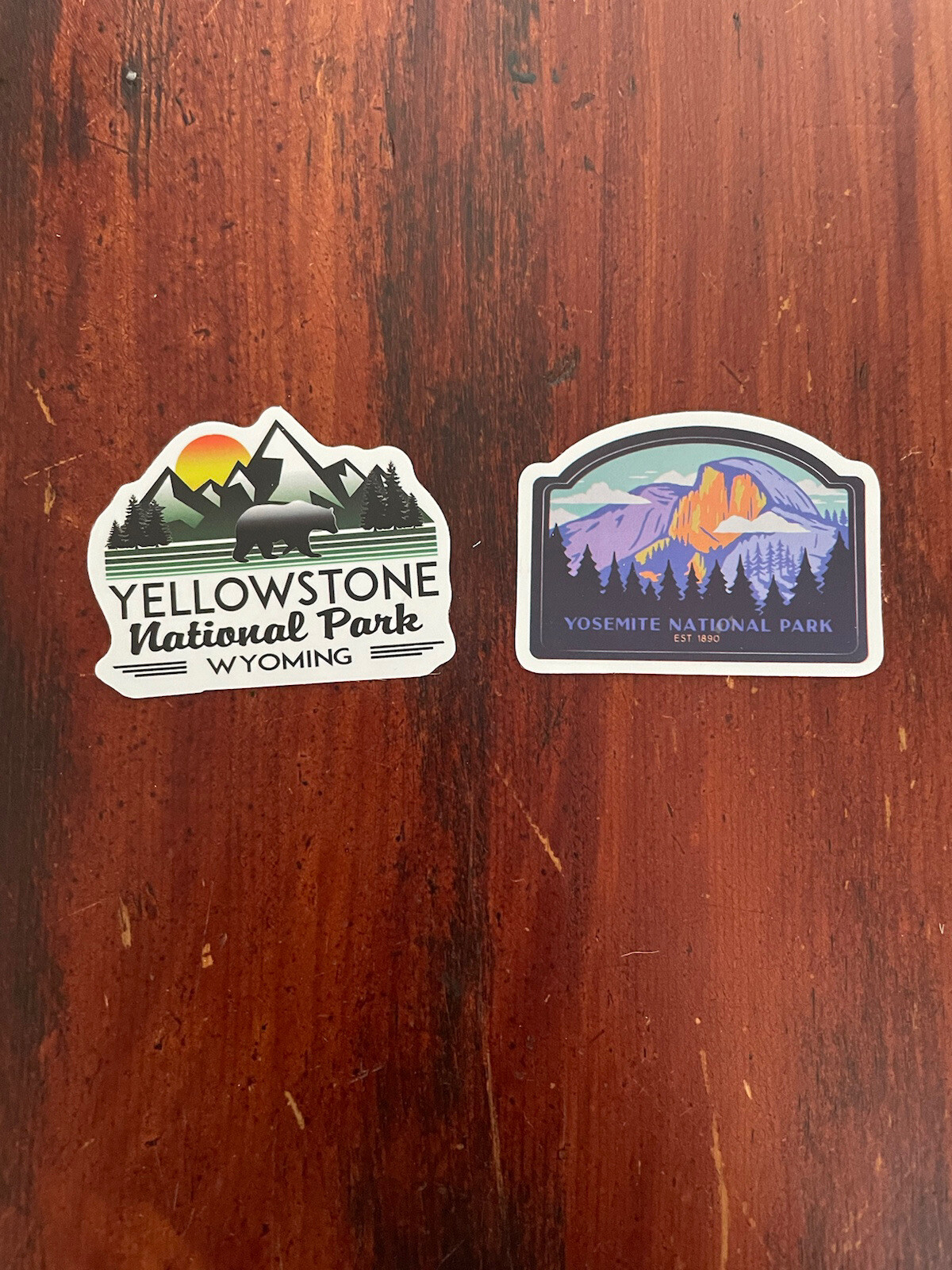 2 Set Yellowstone & Yosemite National Park Outdoor Wilderness Sticker Decal