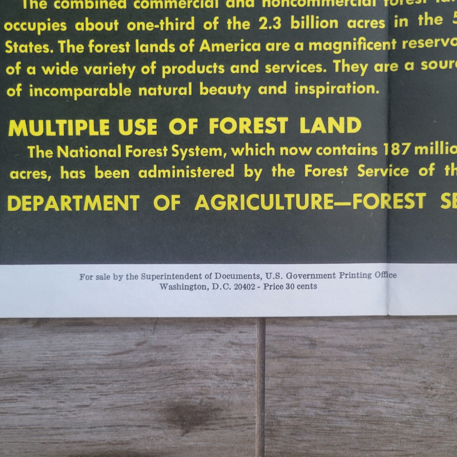 Vintage 1968 US National Forest Service Poster Educational Smokey the Bear 40×32