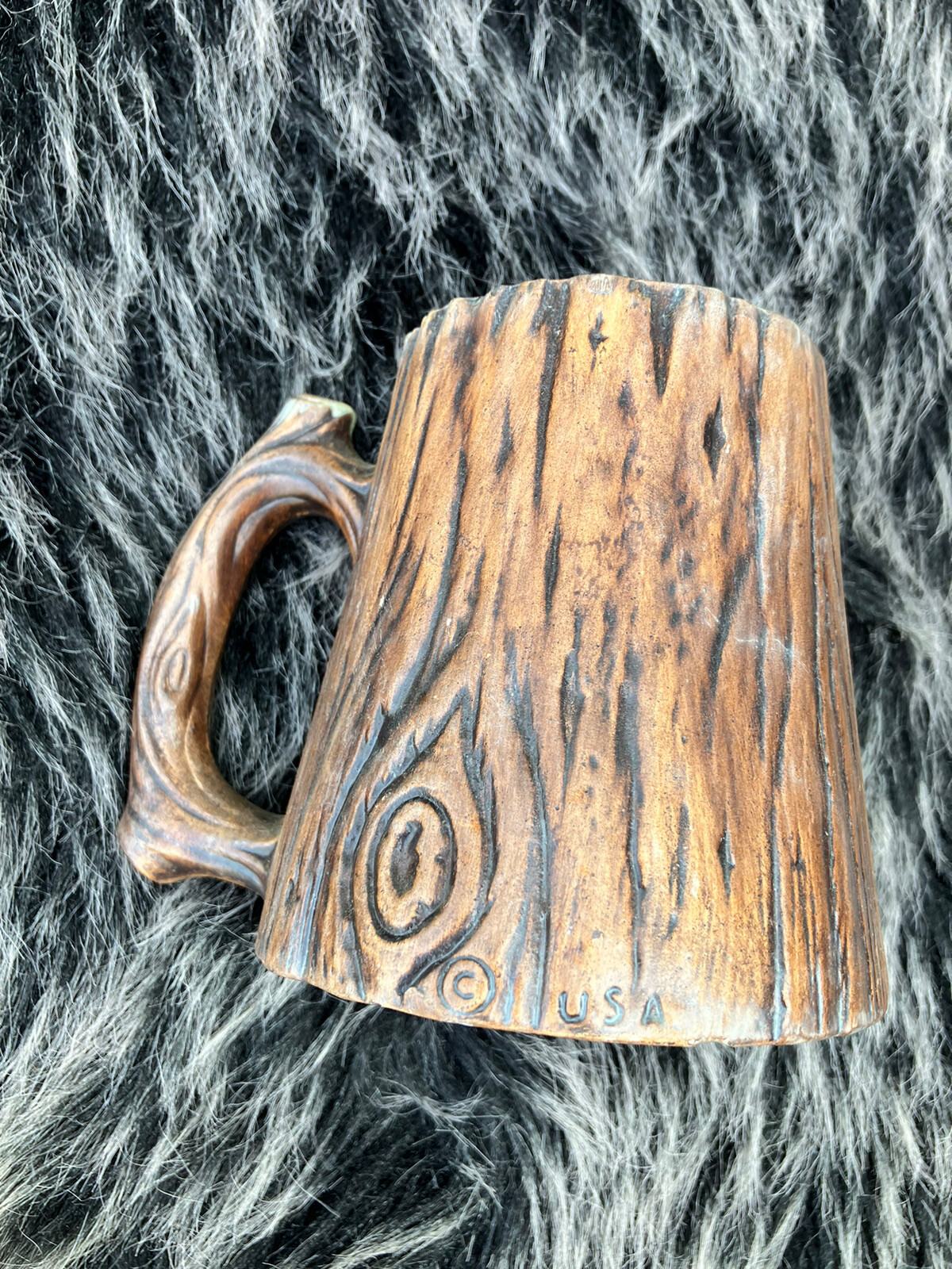 Grand Canyon Coffee Mug Tree Trunk Bark Ceramic Brown