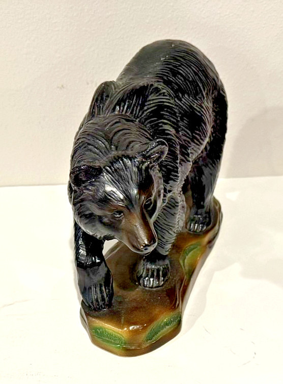 Large Black Bear chalk ware vintage 1948 Orn-A-Craft – 8X10″