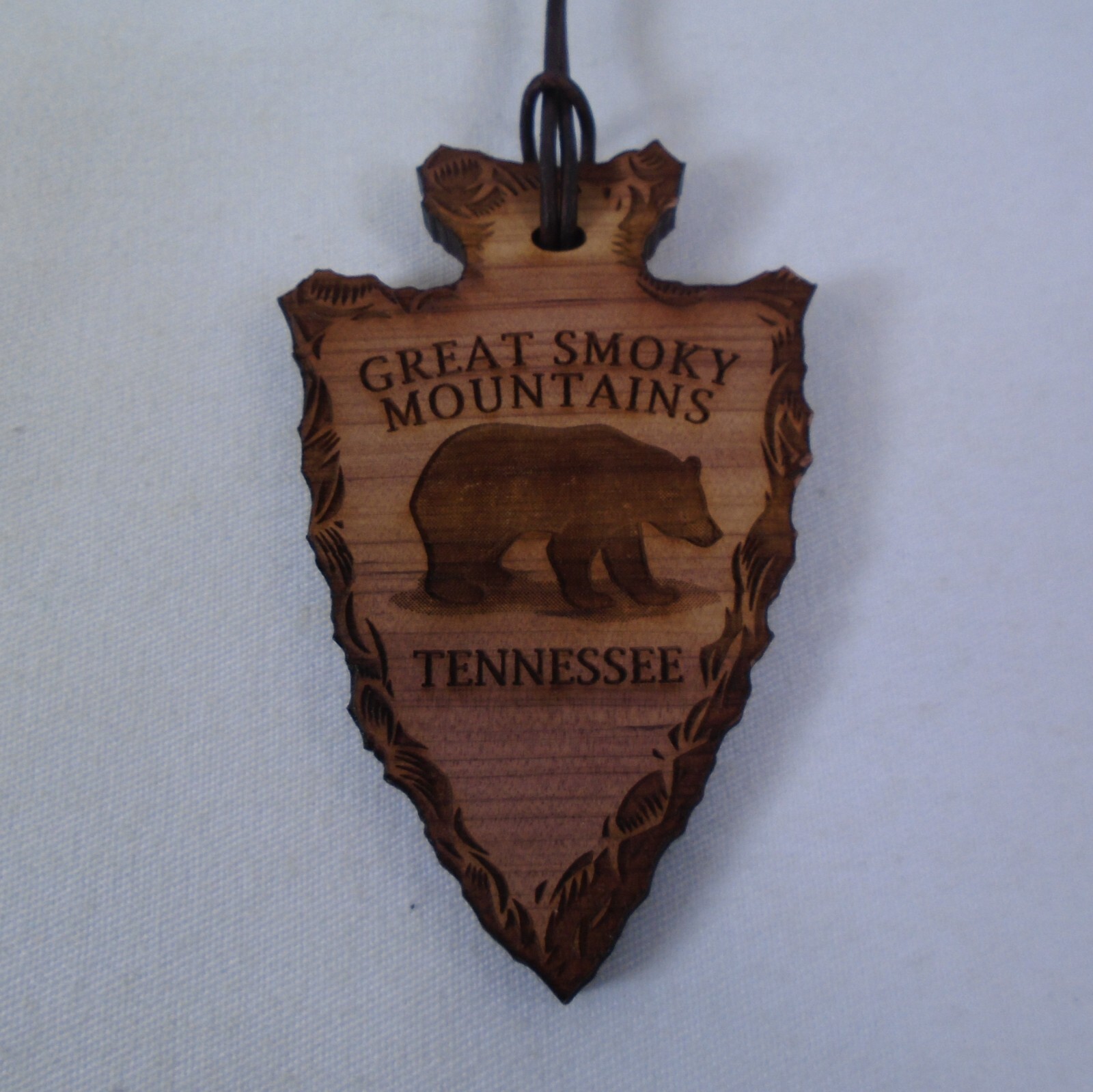 Great Smoky Mountain Tennessee Black Bear Red Cedar Wood Christmas Ornament