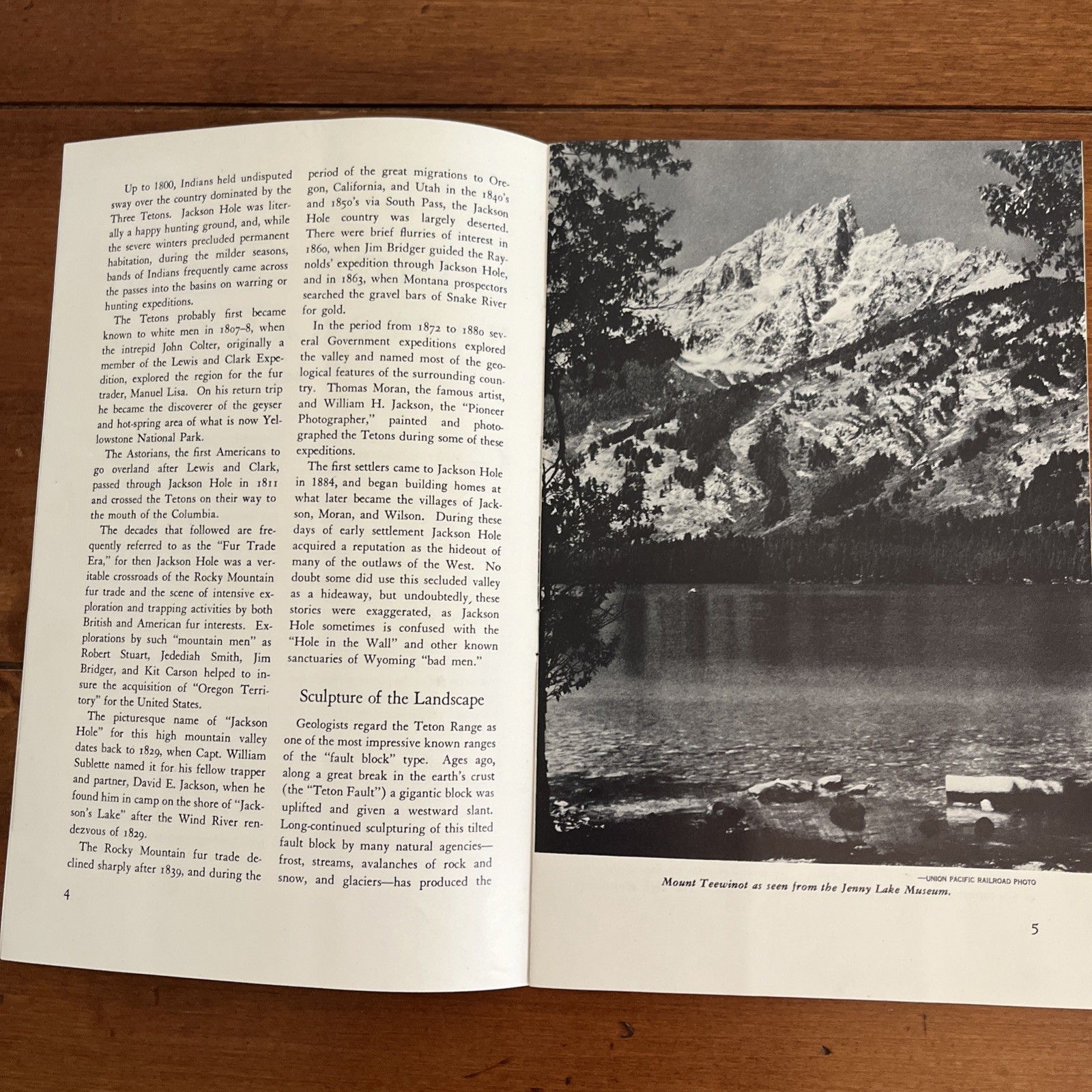 Vintage 1951 Grand Teton National Park Brochure Pamphlet Map Guide Info booklet