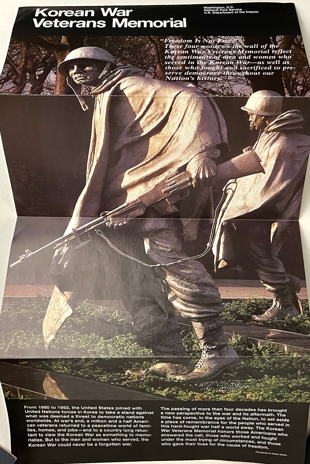 1998 Korean War Veterans Memorial National Monument Vintage Travel Brochure DC
