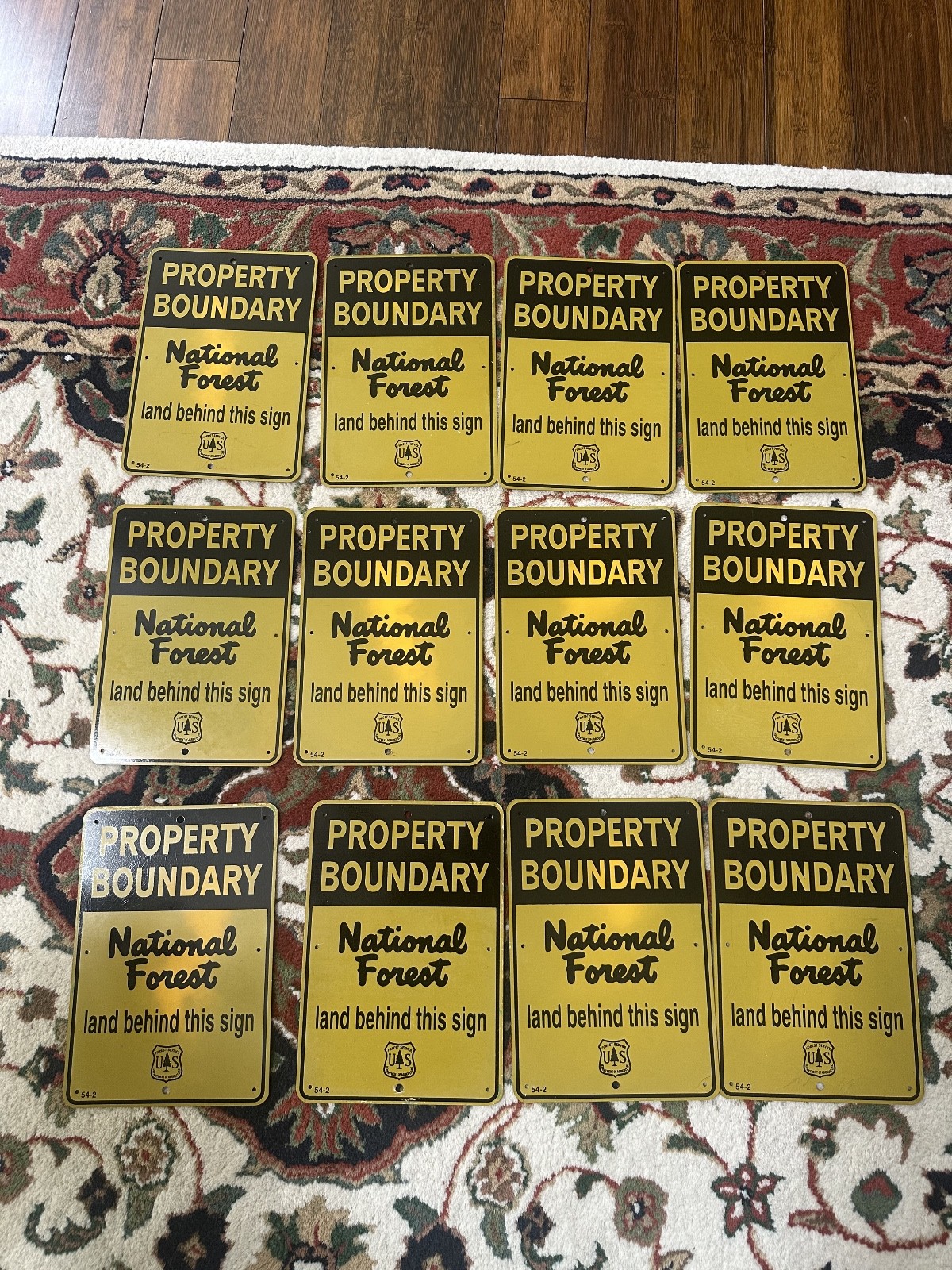 Vintage US Forest Service National Park Property Boundary Sign