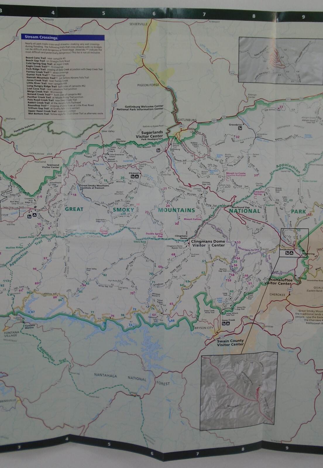 Great Smoky Mountains National Park Trail Paper Map 2022 Tennessee N. Carolina