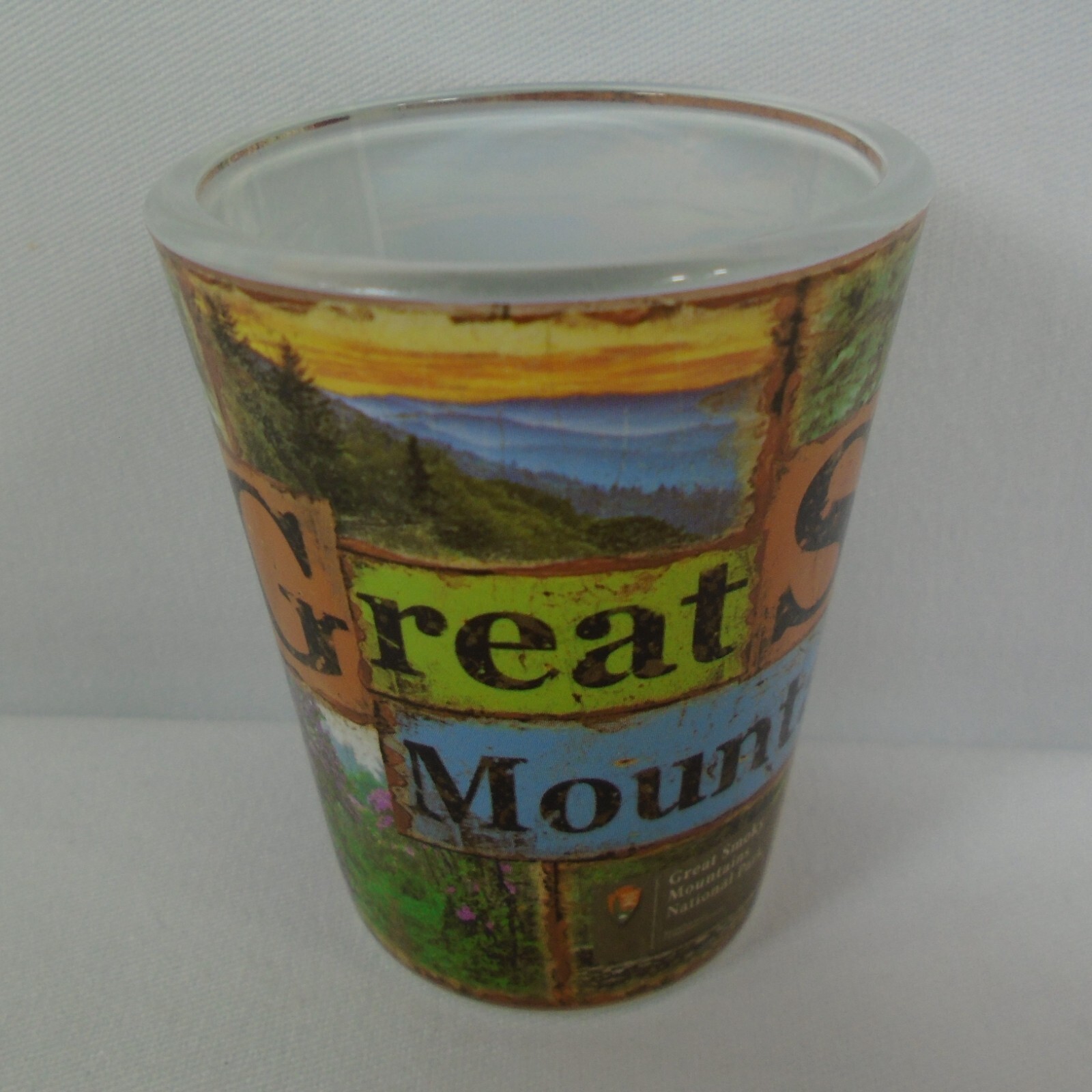 Great Smoky Mountains Every Season Souvenir Shot Glass Gatlinburg Pigeon Forge