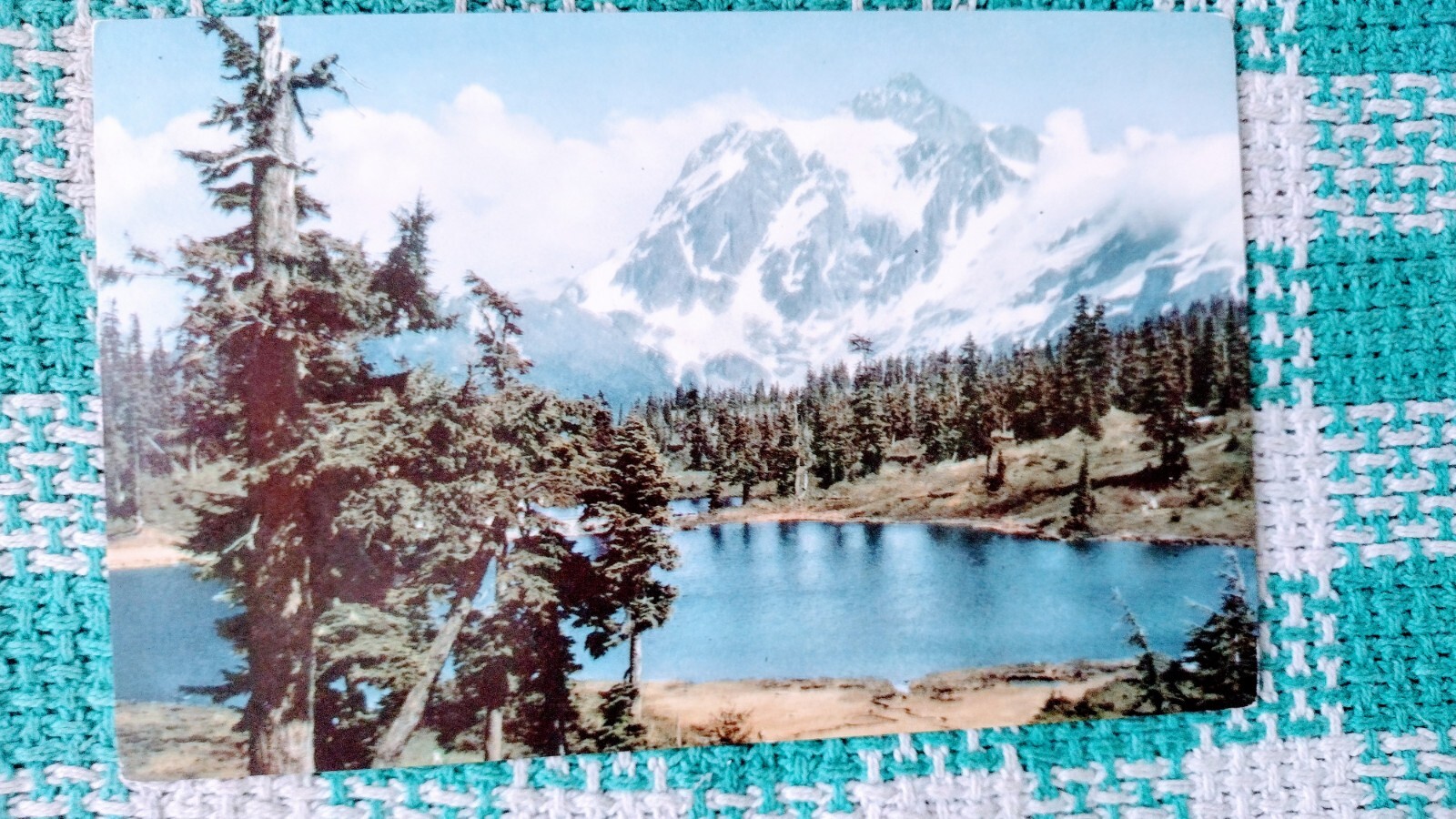 VINTAGE POST CARD MOUNT SHUKSAN NORTHERN BELLINGHAM WASHINGTON.
