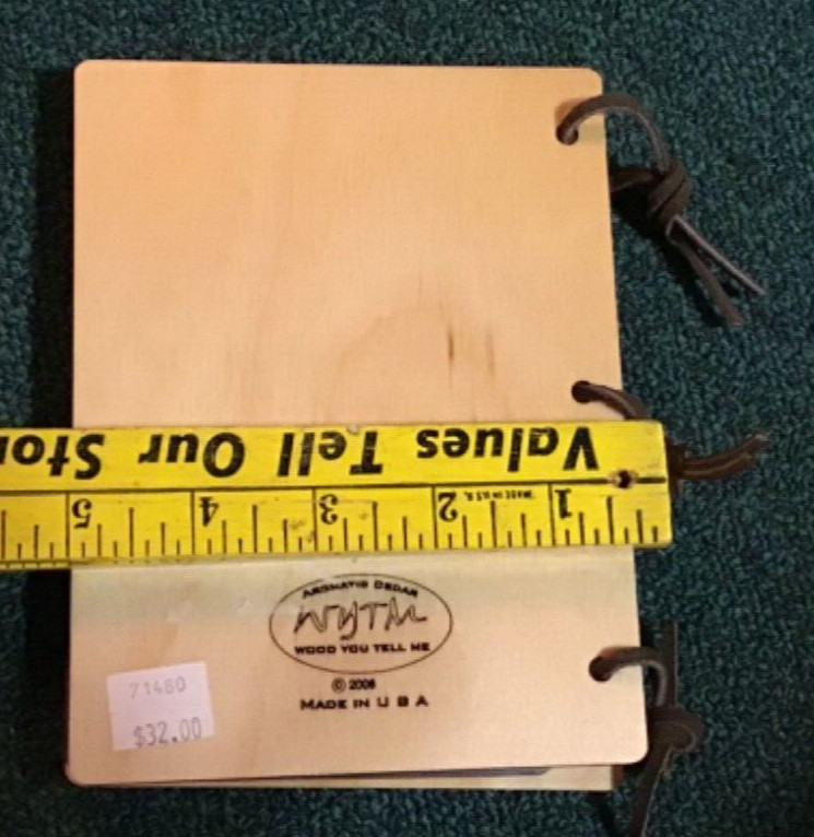 2008 Souvenir Laser Cut Wood 36 Photo Album Blank Yellowstone Park Grand Teton