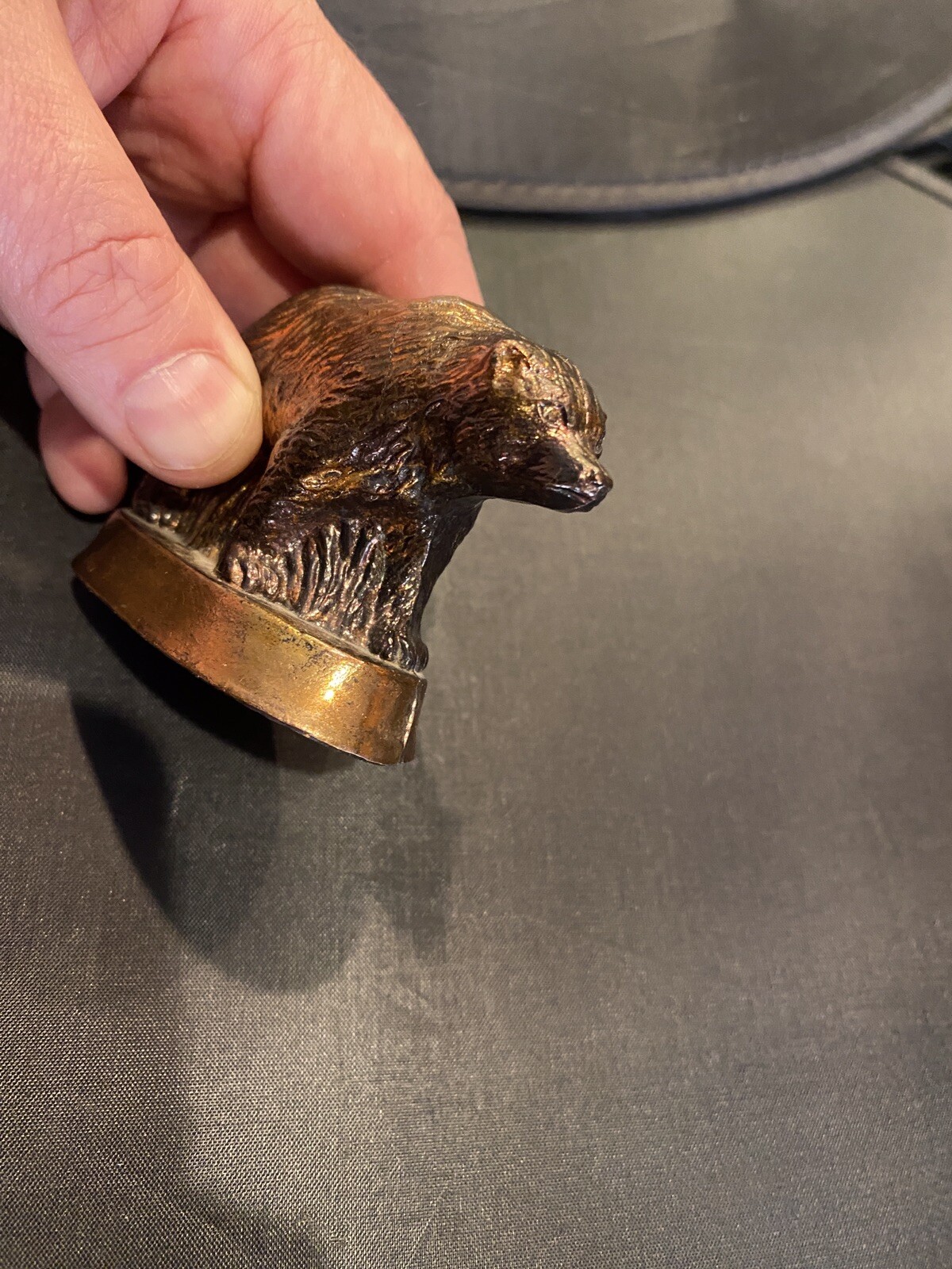 Vintage Yellowstone National Park Grizzly Bear Souvenir Copper Old Faithful Old