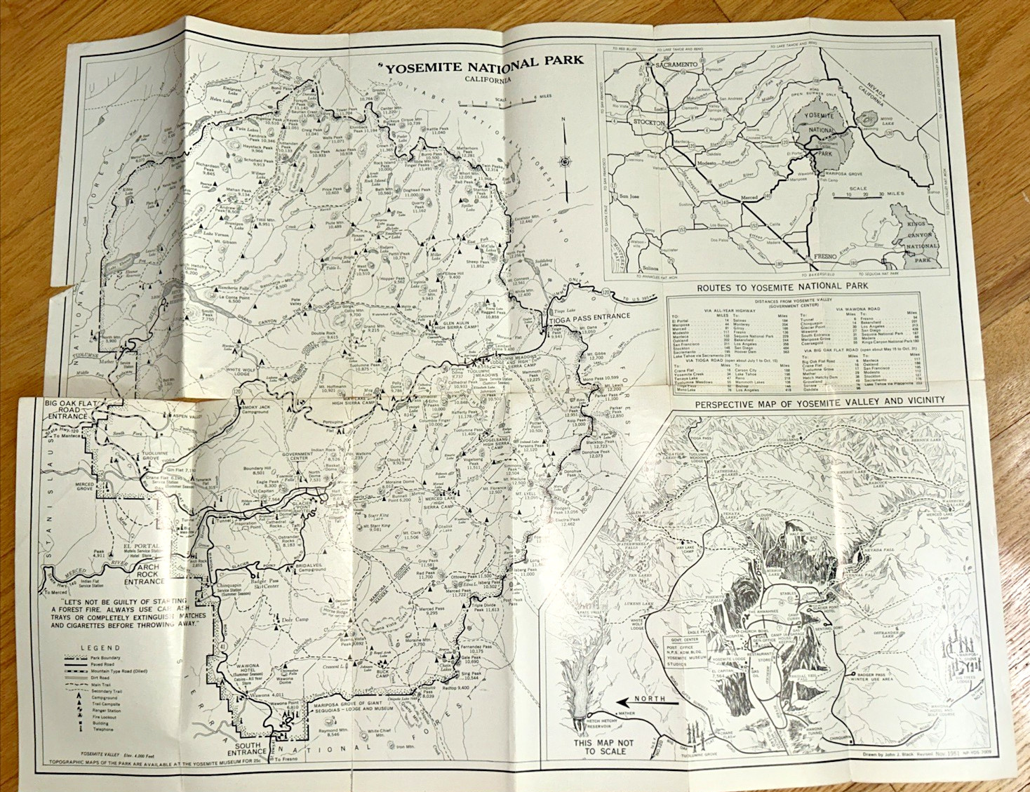 3 – YOSEMITE NATIONAL PARK National Park Service GUIDE Brochures 1951 1955 1963