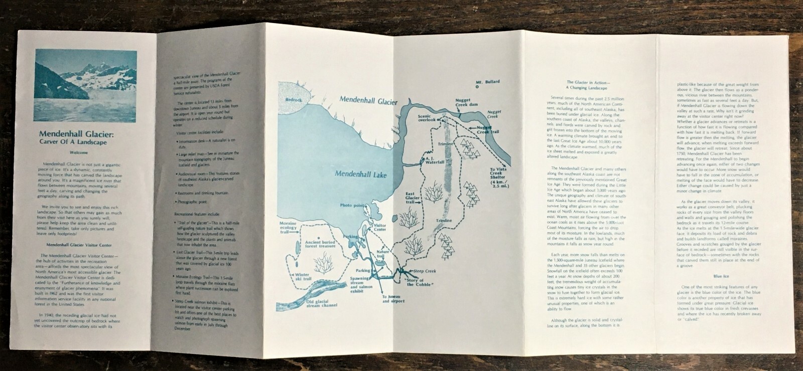 Mendenhall Glacier in Alaska Pamphlet with Map by US Dept of Agriculture