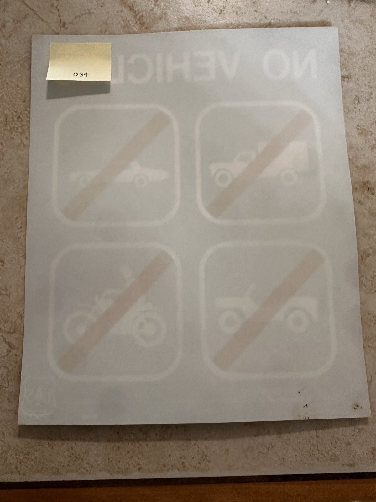 Vintage USFS United States Forest Service ”NO VEHICLES” Plastic Sign