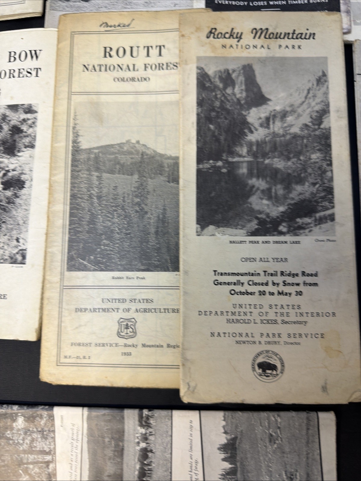 Lot Of 13 Vintage 1930s National Park Brochures And Maps