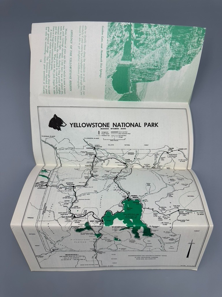 1961 YELLOWSTONE National Park Service Travel BROCHURE Wyoming Montana Idaho