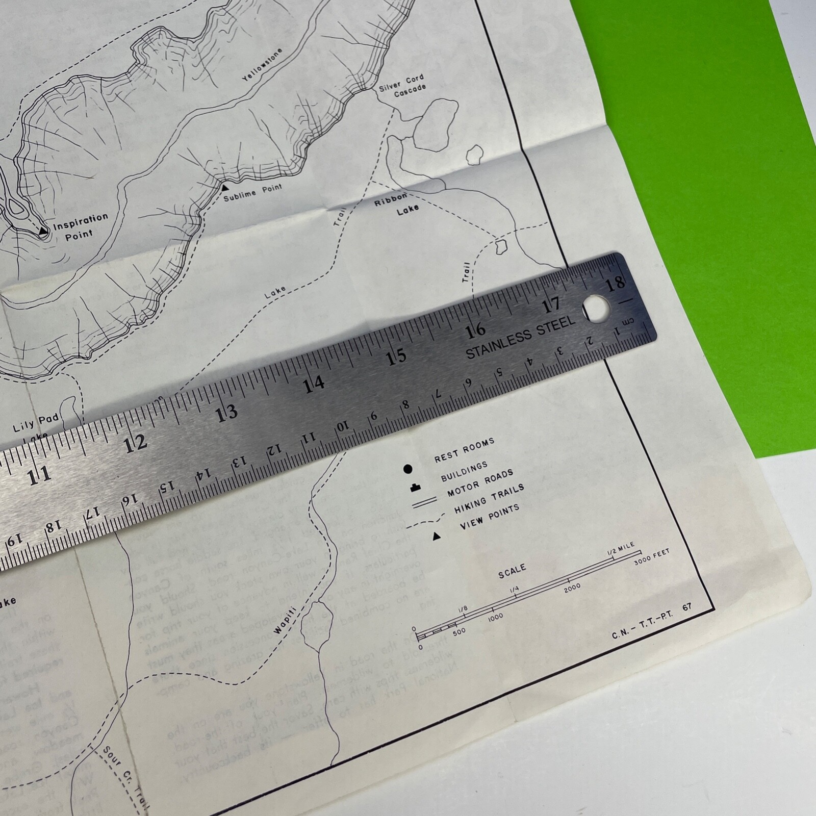 Guide To The Canyon Area Map 1977 National Park Service Grand Canyon Yellowstone