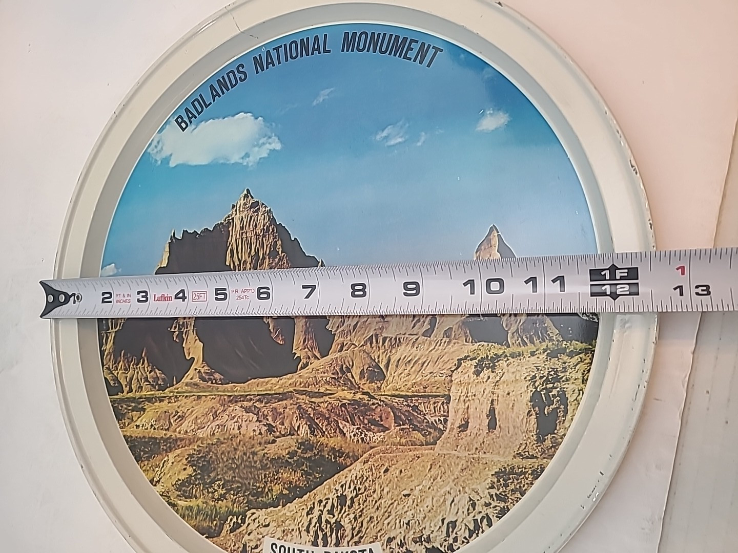 Vintage Collectible Badlands National Monument South Dakota 12.5″ Metal Tray