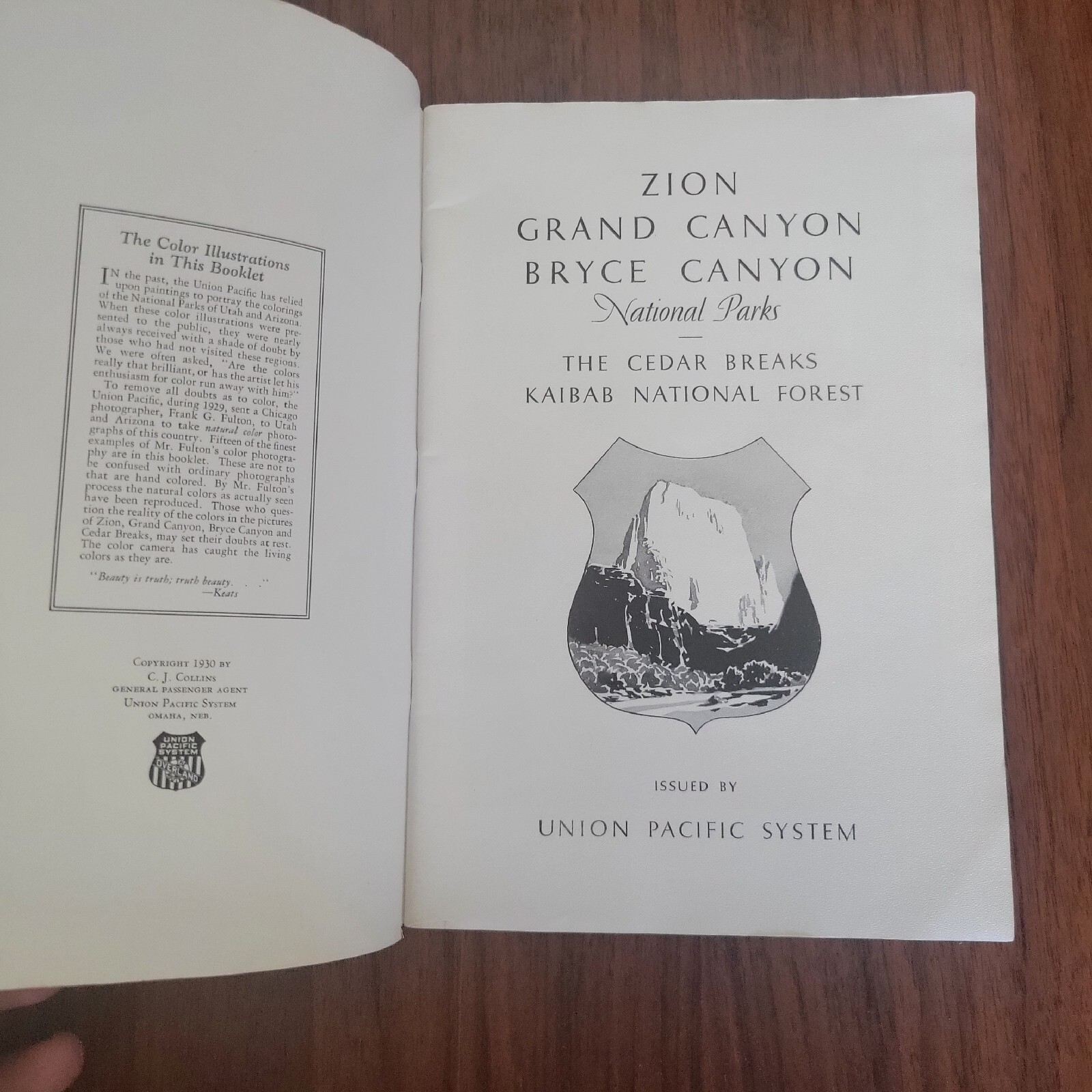 1930 Zion Bryce Canyon Grand Canyon National Parks Union Pacific 48pg Booklet