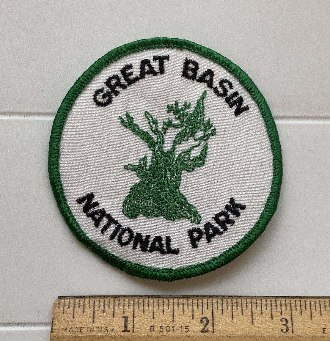 Great Basin National Park Nevada Green White Round Embroidered Souvenir Patch