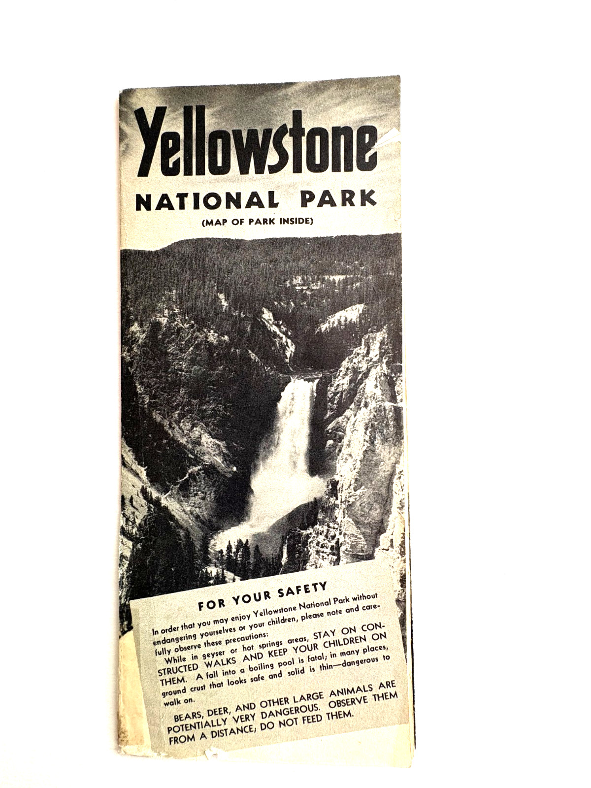 1952 Travel Brochure “Yellowstone National Park” by U.S. Government w/ Map *