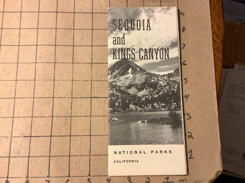 Vintage Original brochure Map 1963 SEQUOIA KINGS