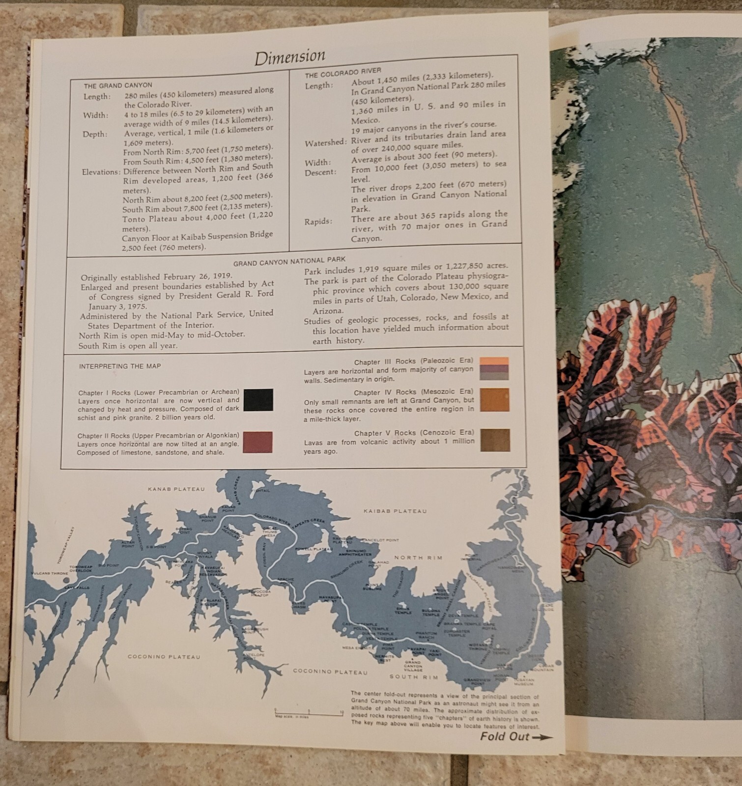 1975 Grand Canyon The Story Behind The Scenery Merrill Beal Photos Map Paperback