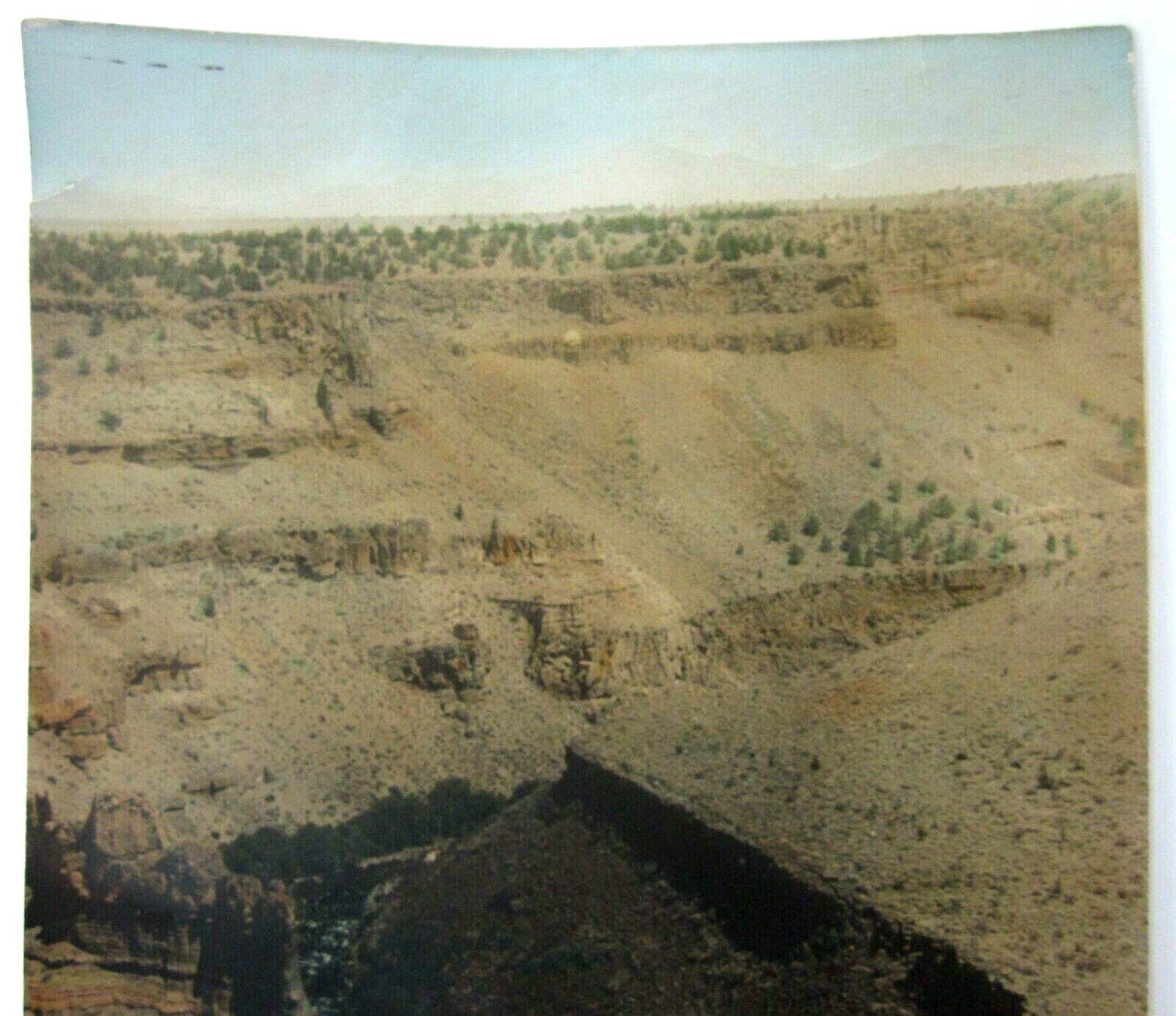 Vintage Grand Canyon AZ Photo Hand Colored National Park 8″ X 13″ Original 1930s