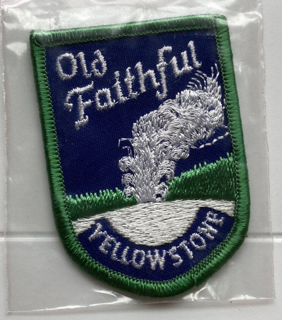 NIP Yellowstone National Park Erupting Old Faithful Geyser Embroidered Patch