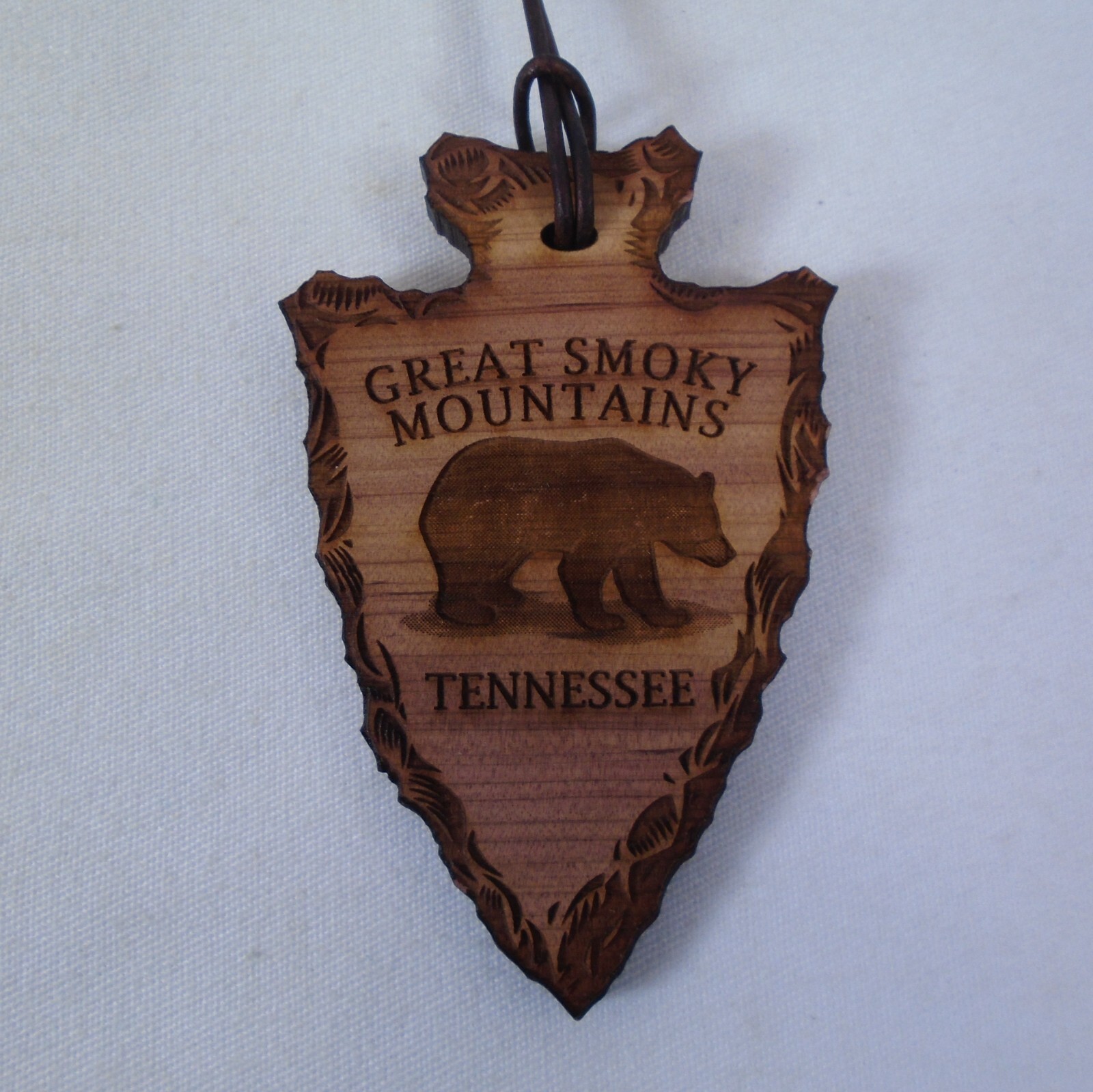 Great Smoky Mountain Tennessee Black Bear Red Cedar Wood Christmas Ornament