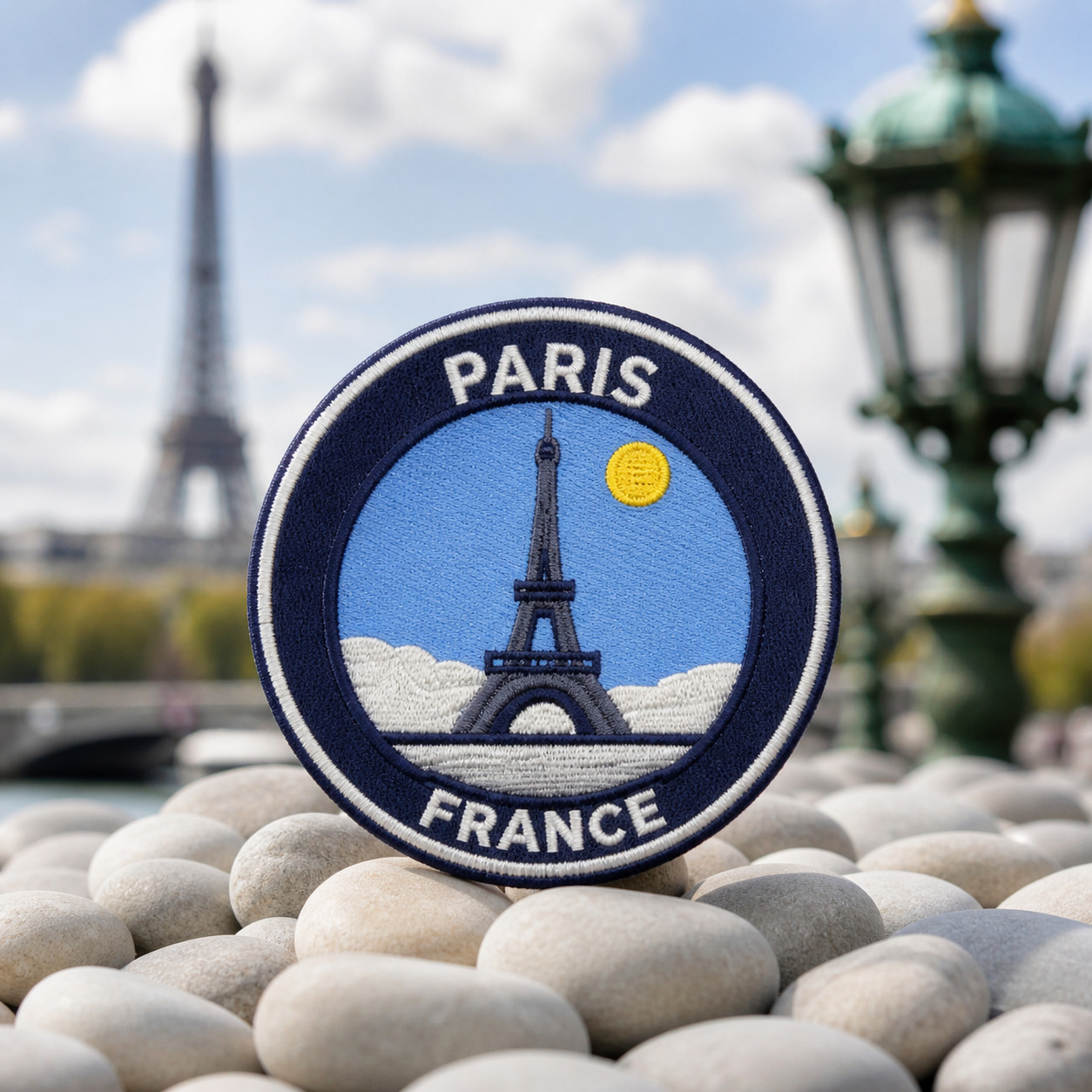 Paris France Eiffel Tower Embroidered Patch 3 Inch Iron On Travel Souvenir Badge