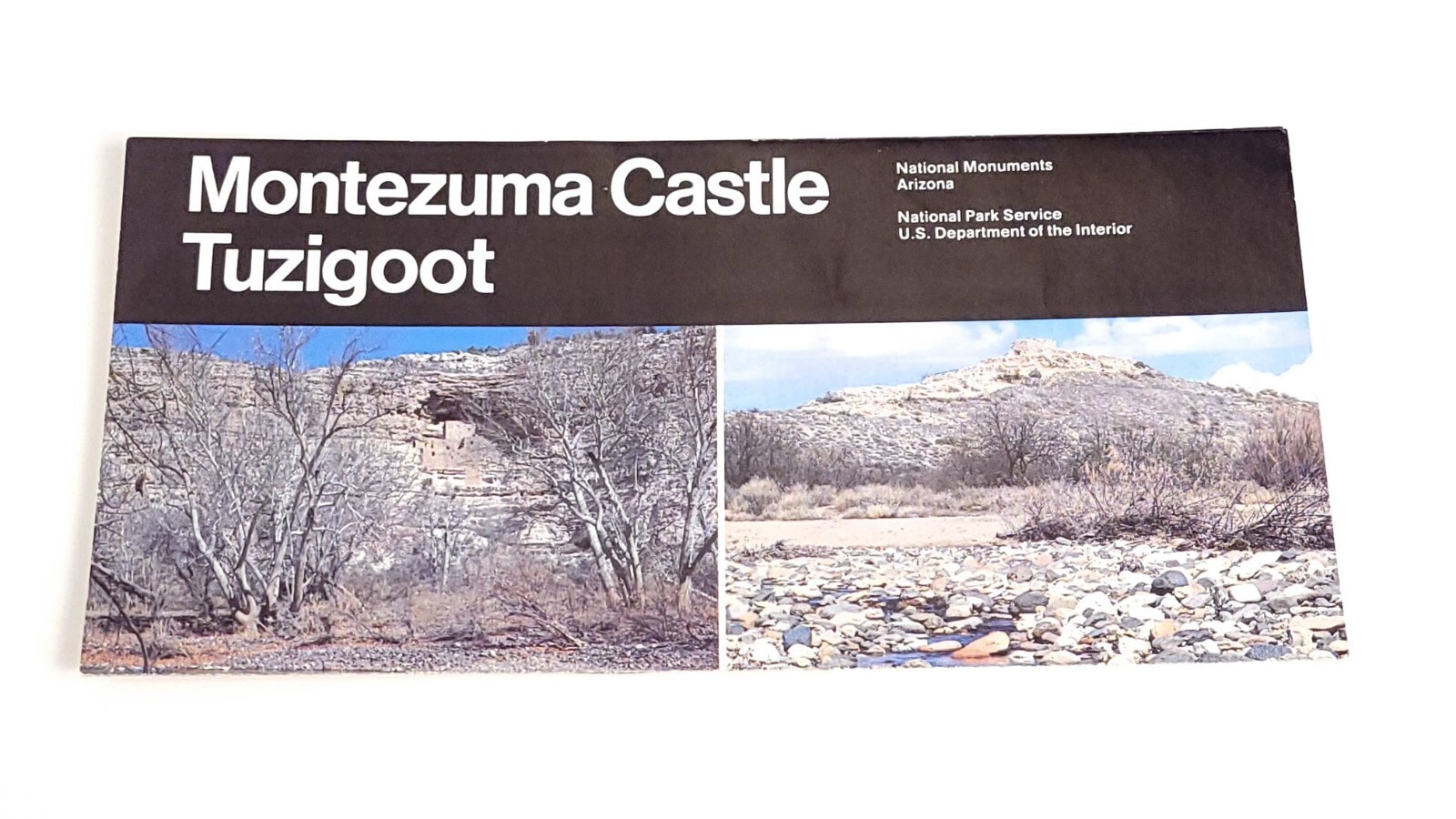 1999 Montezuma Castle & Tuzigoot Arizona National Park Travel Brochure Map
