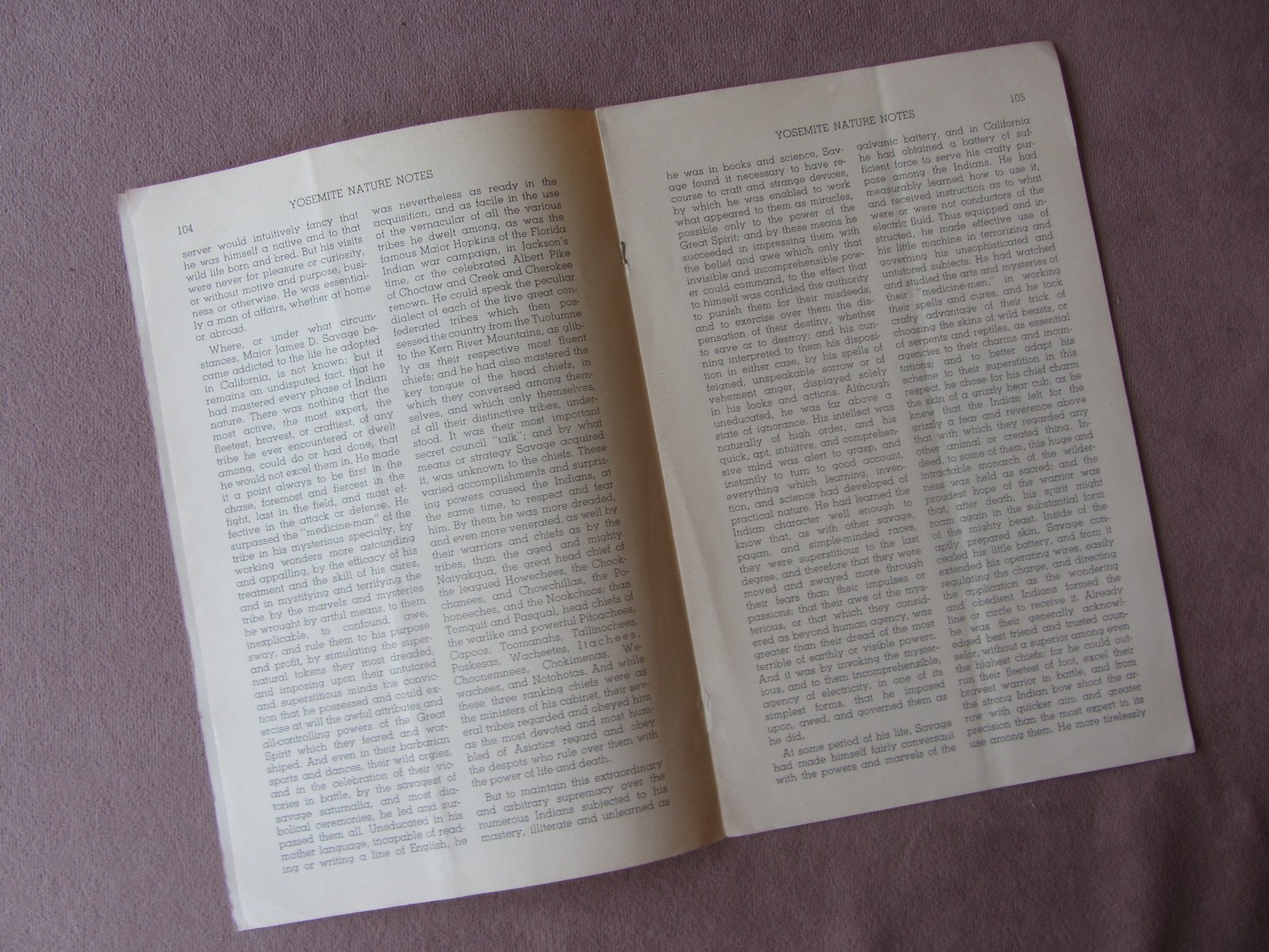 Vtg 1951 YOSEMITE National Park Nature Notes * White Medicine Man James Savage