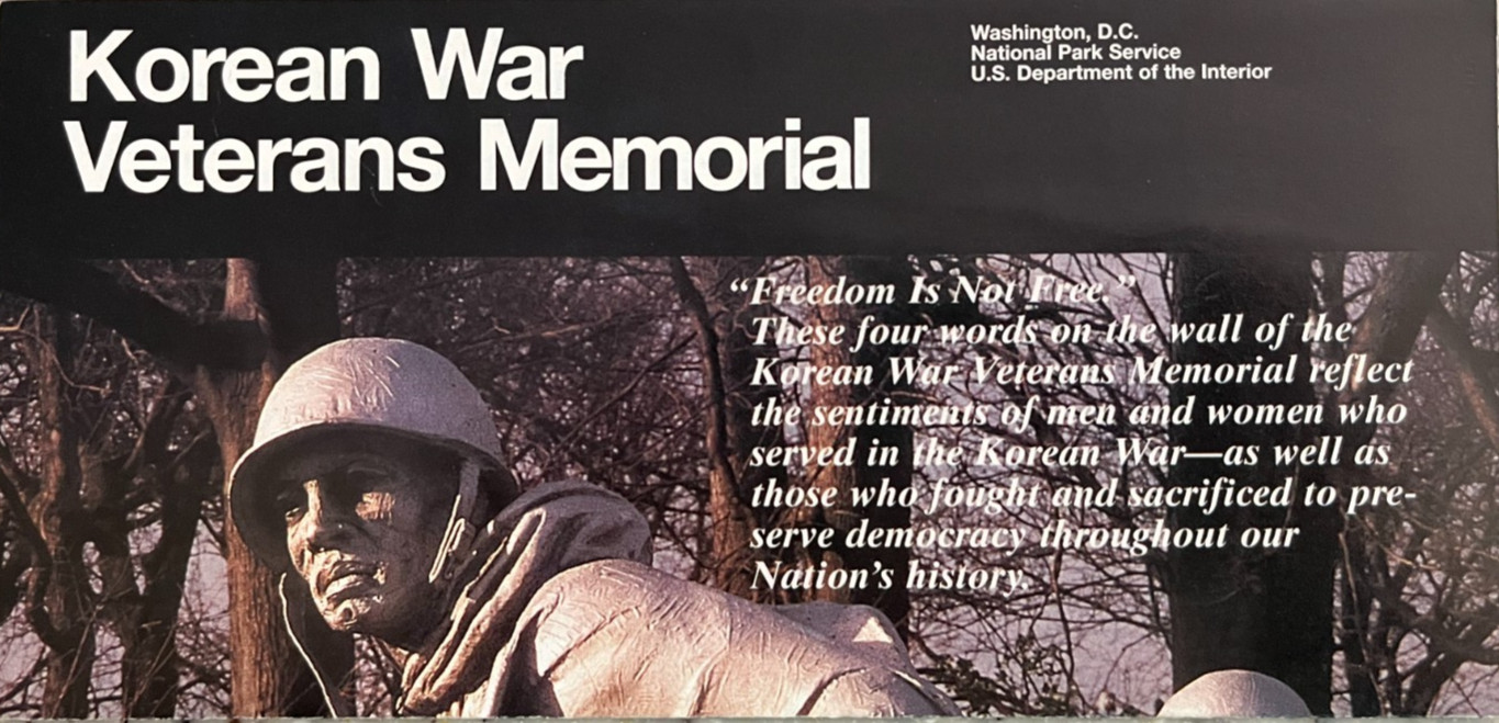 Vintage KOREAN WAR VETERANS MEMORIAL NATIONAL PARK SERVICE UNIGRID BROCHURE