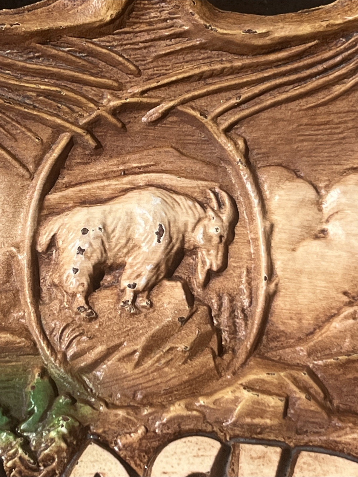 VTG Glacier National Park MT Faux Wood Plastic Shallow Bowl Travel Souviner Wall
