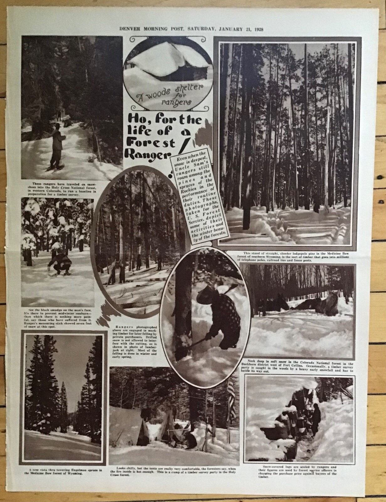 1928 Full page newspaper feature – Ho, for the life of a Forest Ranger! Colorado