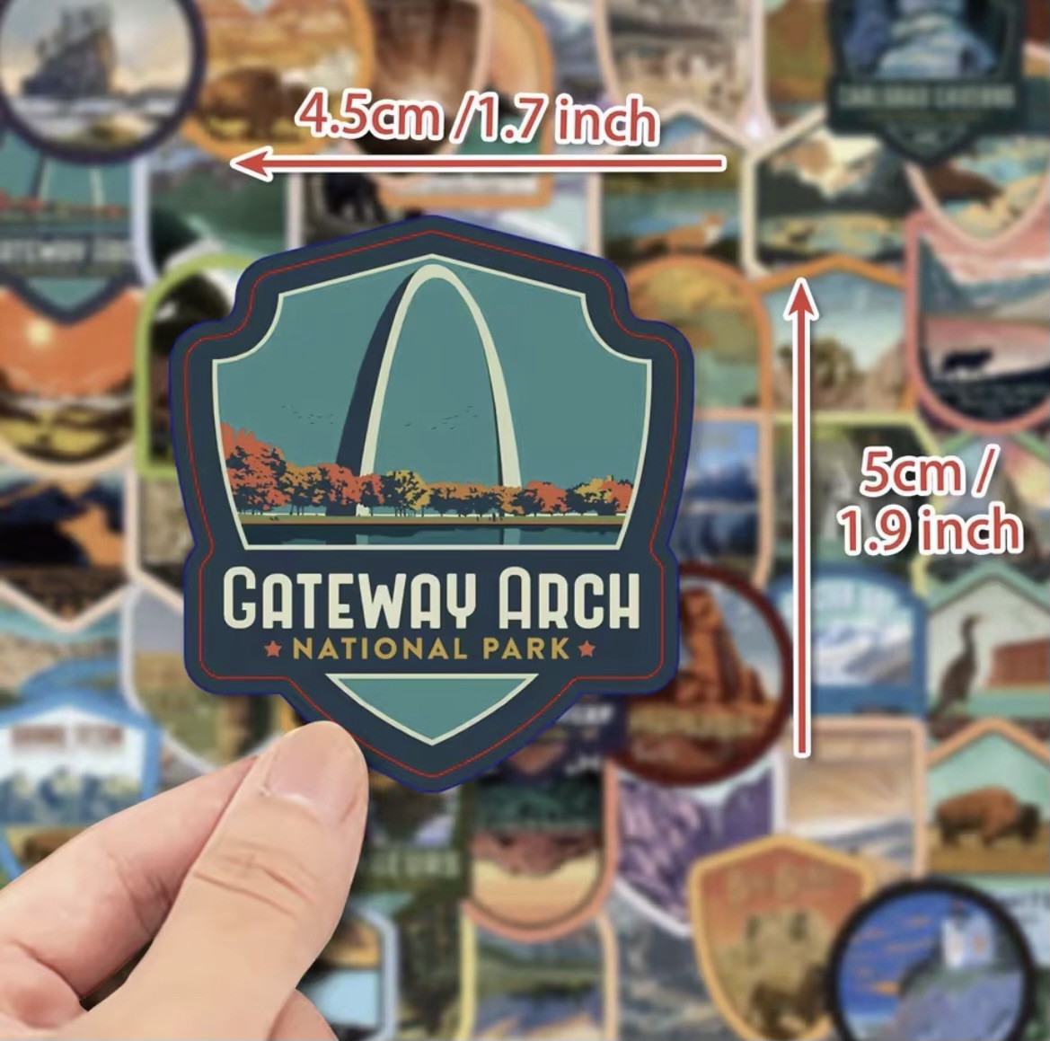 10 Random Stickers – US National Parks Outdoor Adventure Scrapbook 1.7”-1.9”inch