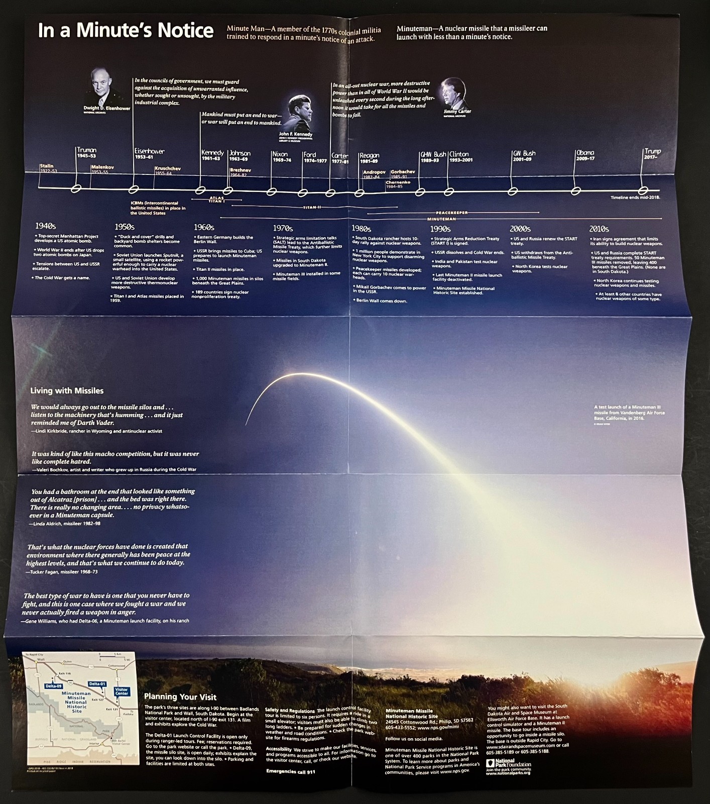 2018 Minuteman Missile National Historic Site South Dakota Guide Brochure Travel